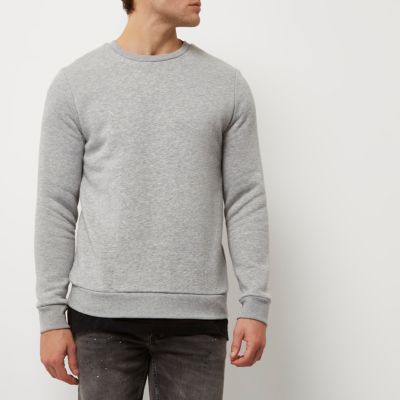 Grey marl crew neck sweatshirt